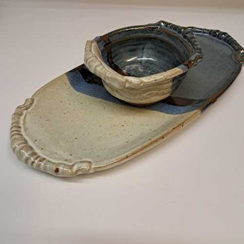 #250738 Chip & Dip, Personal-Size Blue/Sand $18 at Hunter Wolff Gallery